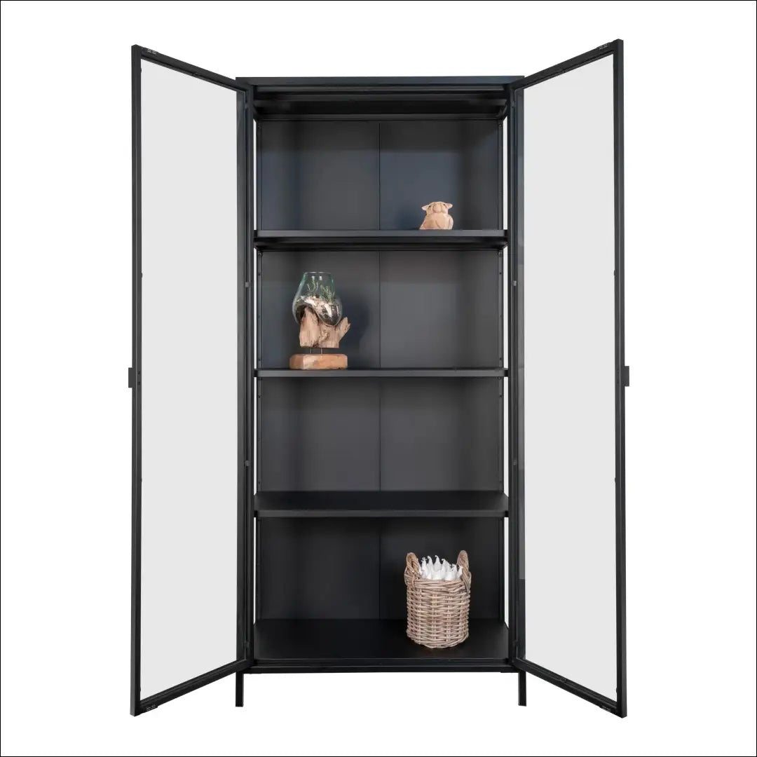 Vitrina 2 stiklinės durys plienas juoda 80x35x175 cm RD480 - €520 Save 15% __label:Pristatymas 5-14 d.d., Display