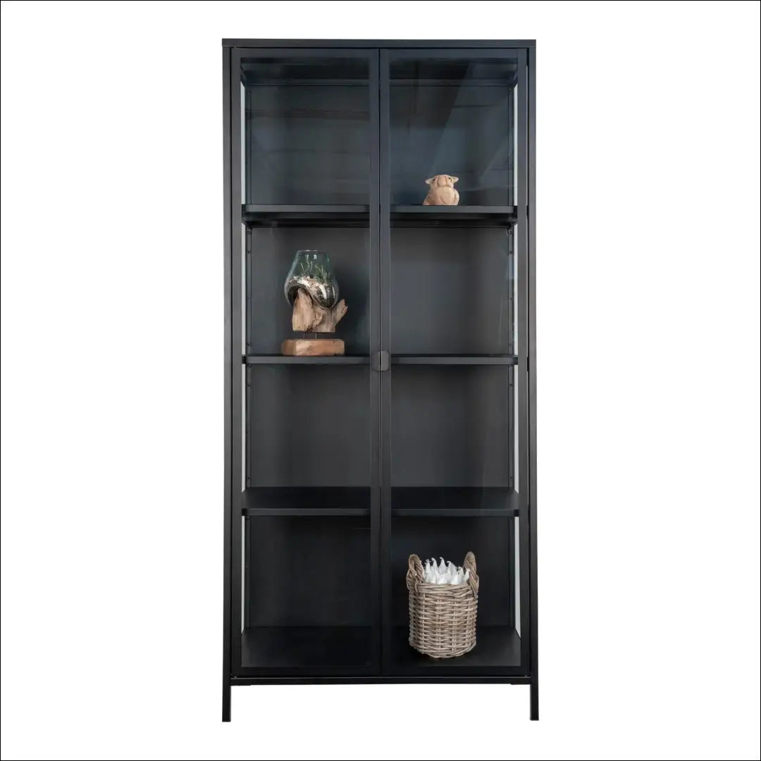 Vitrina 2 stiklinės durys plienas juoda 80x35x175 cm RD480 - €520 Save 15% __label:Pristatymas 5-14 d.d., Display