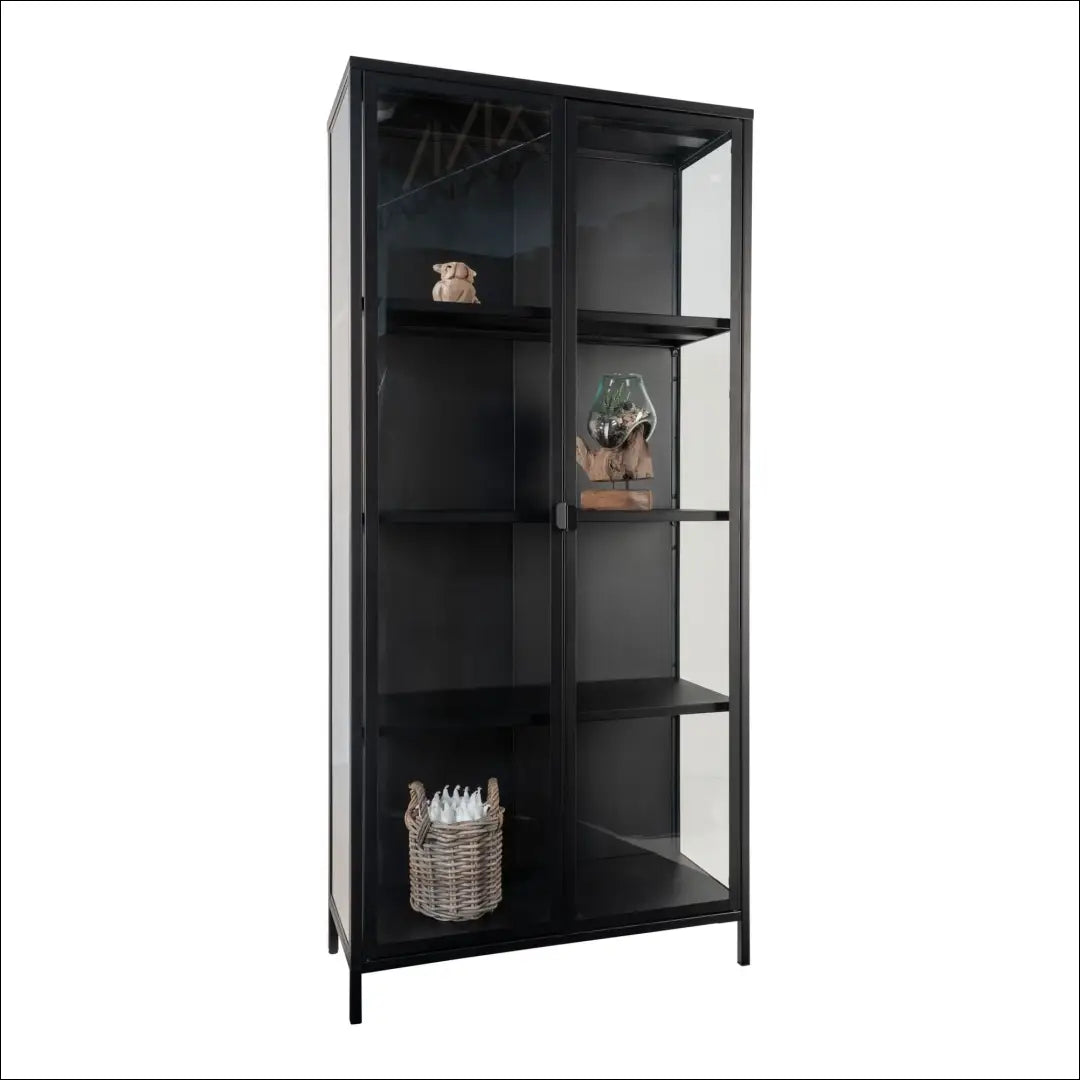 Vitrina 2 stiklinės durys plienas juoda 80x35x175 cm RD480 - €520 Save 15% __label:Pristatymas 5-14 d.d., Display