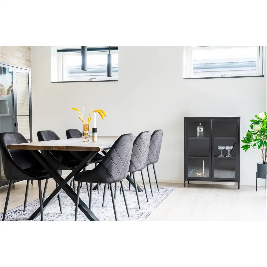 Vitrina 2 stiklinės durys plienas juoda 80x40x101 cm RD482 - €373 Save 15% __label:Pristatymas 5-14 d.d., Display