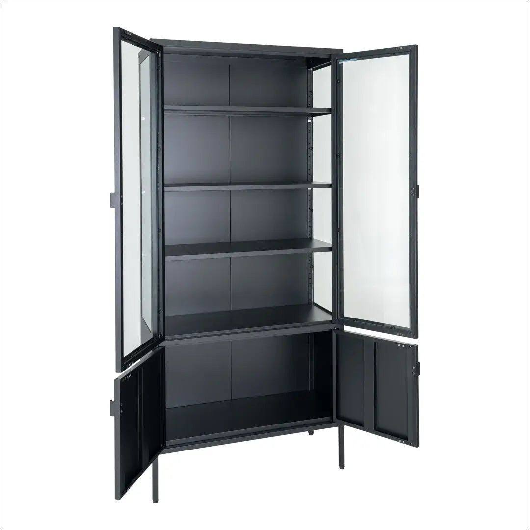 Vitrina 4 durys plienas juoda 80x35x180 cm RD492 - €520 Save 15% __label:Pristatymas 5-14 d.d., Display cabinets,