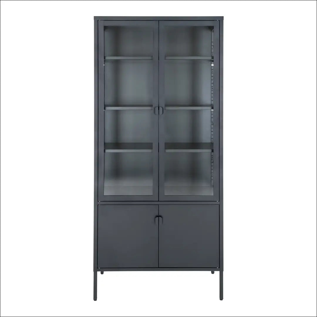 Vitrina 4 durys plienas juoda 80x35x180 cm RD492 - €520 Save 15% __label:Pristatymas 5-14 d.d., Display cabinets,