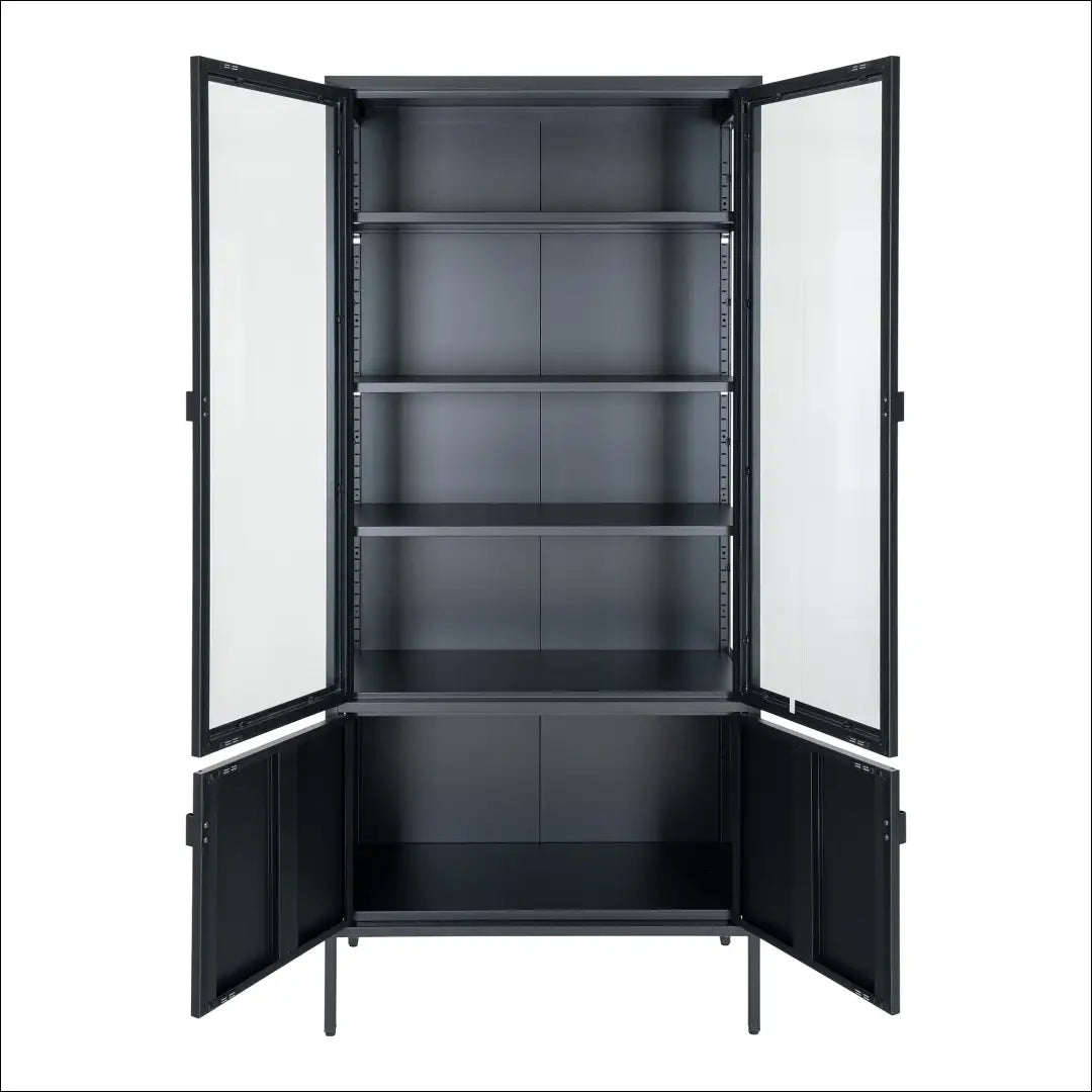 Vitrina 4 durys plienas juoda 80x35x180 cm RD492 - €520 Save 15% __label:Pristatymas 5-14 d.d., Display cabinets,