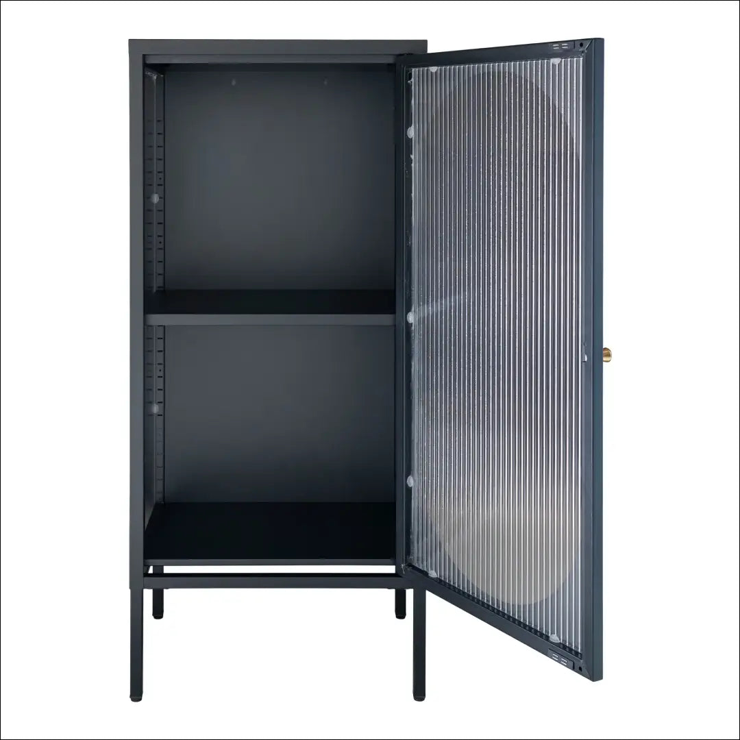 Vitrina su 1 gofruoto stiklo durelėmis plieninė juoda 50x35x110 cm RD500 - €310 Save 15% __label:Pristatymas 5-14 d.d.,