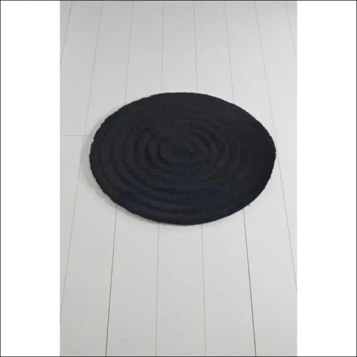Vonios kambario kilimėlis RU481 - €44 Save 60% 25-50, apvalus, color-juoda, ilgaplaukiai, kilimai 1-2 darbo dienos