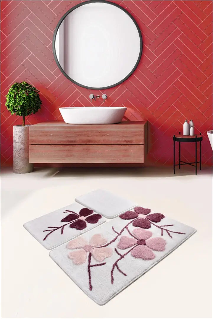 Vonios kambario kilimėlių komplektas (3vnt) RU1577 - €37 Save 50% 25-50, __label:Pristatymas 1-2 d.d., color-balta,