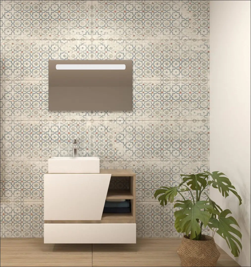 Vonios kambario komplektas (spintelė + LED veidrodis) KI713 - €330 Save 70% __label:Pristatymas 1-2 d.d., color-balta,