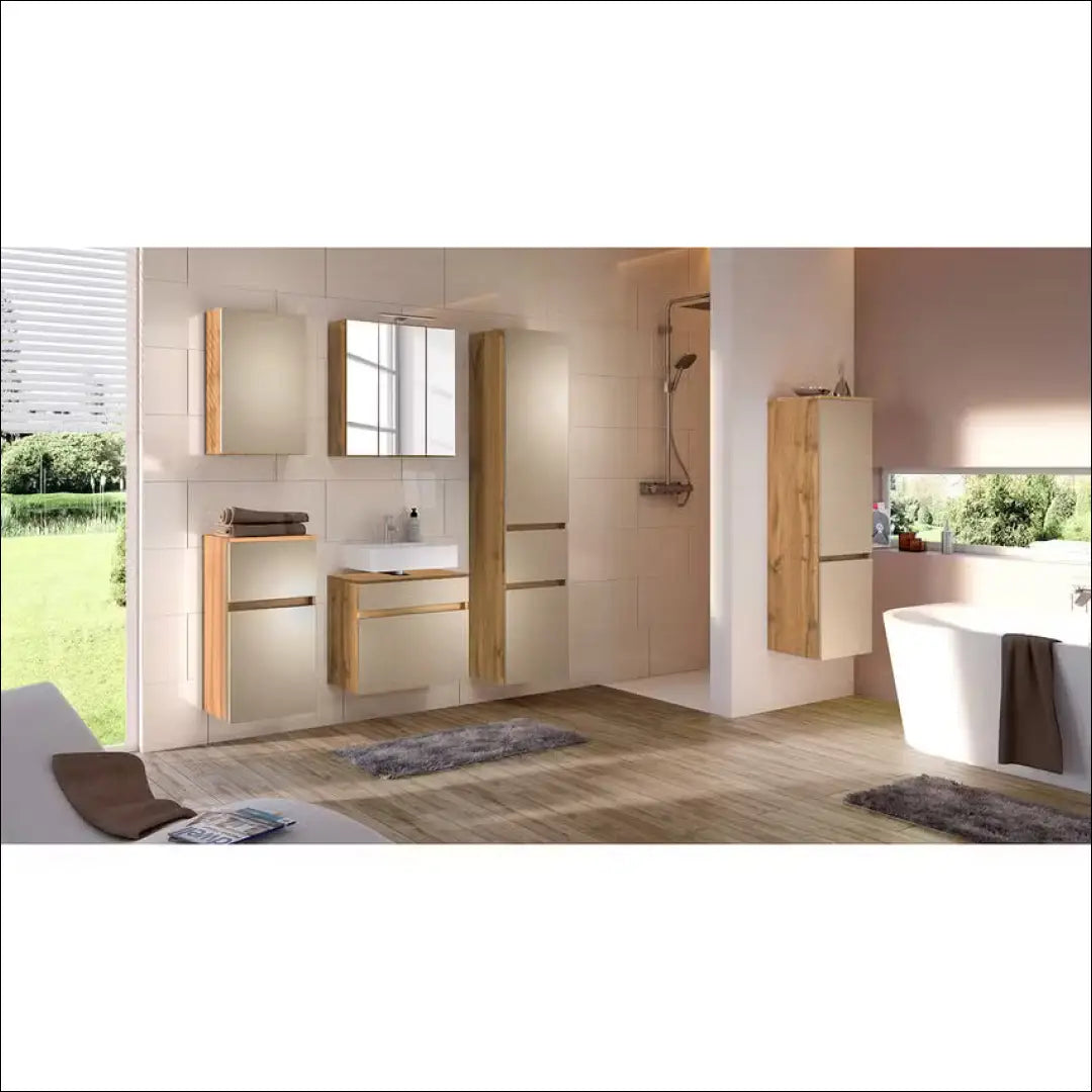 Vonios spintelė KI1198 - €84 Save 50% 50-100, __label:Pristatymas 1-2 d.d., color-kremas, color-ruda, material-mdf €50