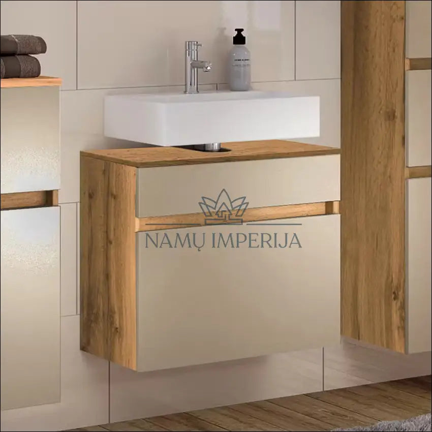Vonios spintelė KI1198 - €84 Save 50% 50-100, __label:Pristatymas 1-2 d.d., color-kremas, color-ruda, material-mdf €50