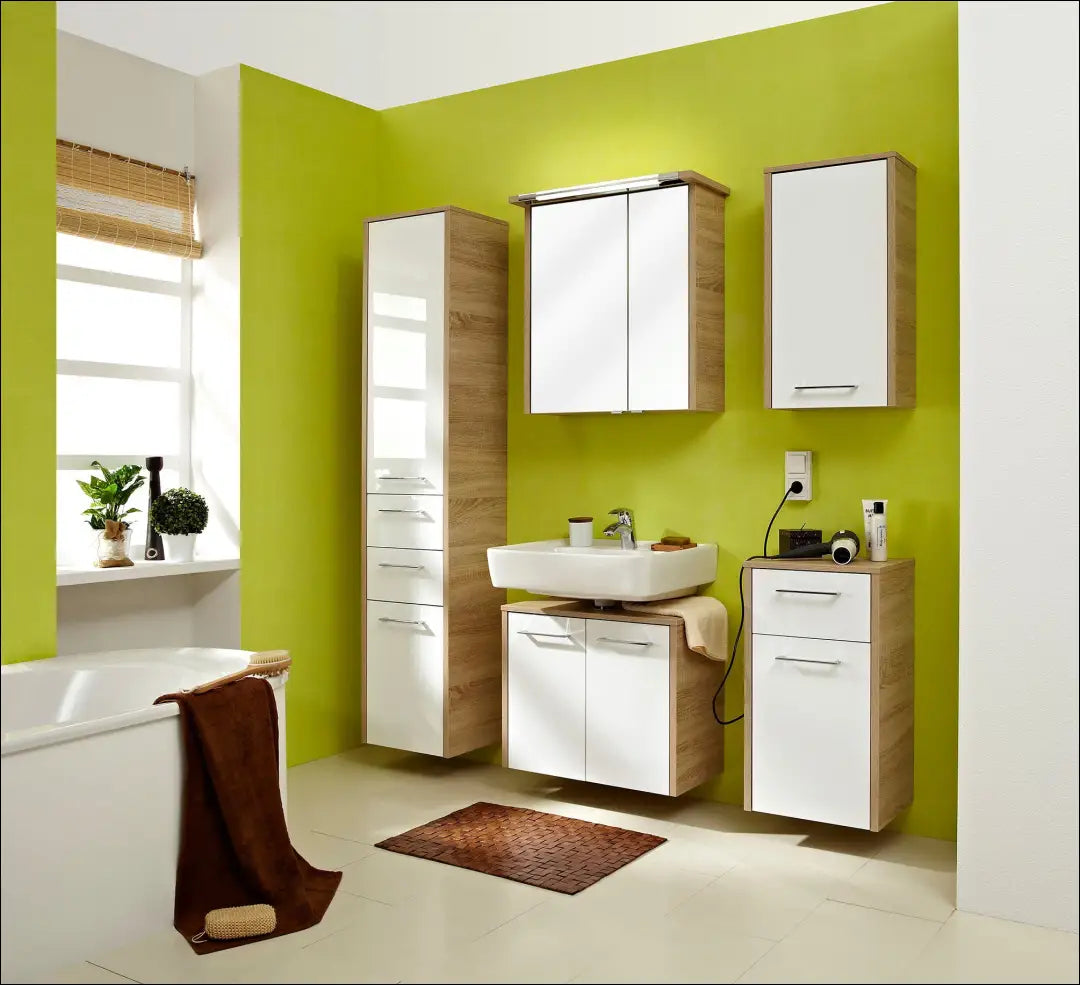 Vonios spintelė KI1529 - €65 Save 50% 50-100, __label:Pristatymas 1-2 d.d., color-balta, color-ruda, material-mediena