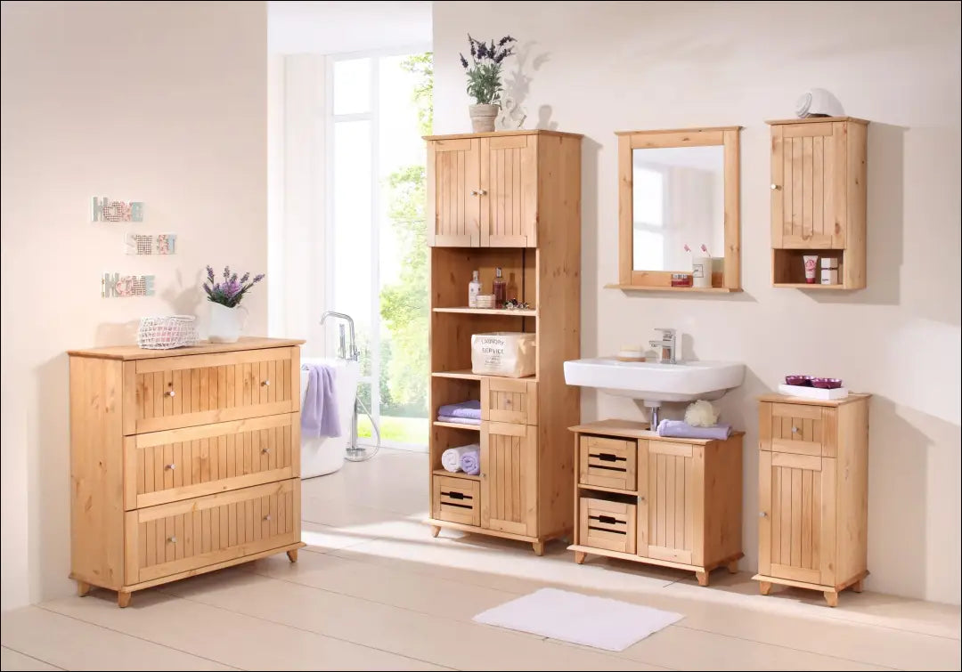 Vonios spintelė KI1558 - €59 Save 50% 50-100, __label:Pristatymas 1-2 d.d., color-ruda, material-medzio-masyvas,