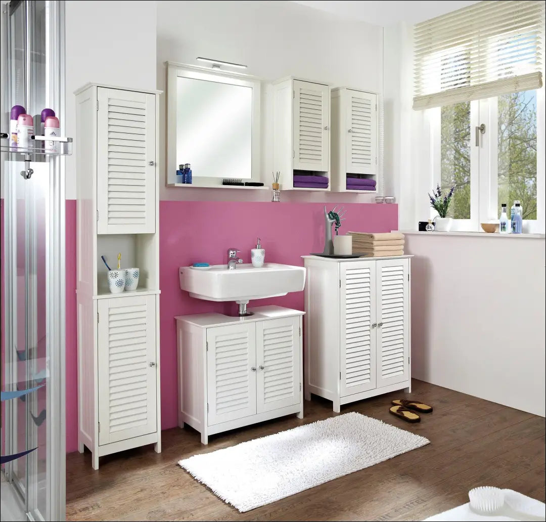 Vonios spintelė KI1585 - €59 Save 50% 50-100, __label:Pristatymas 1-2 d.d., color-balta, material-mediena,