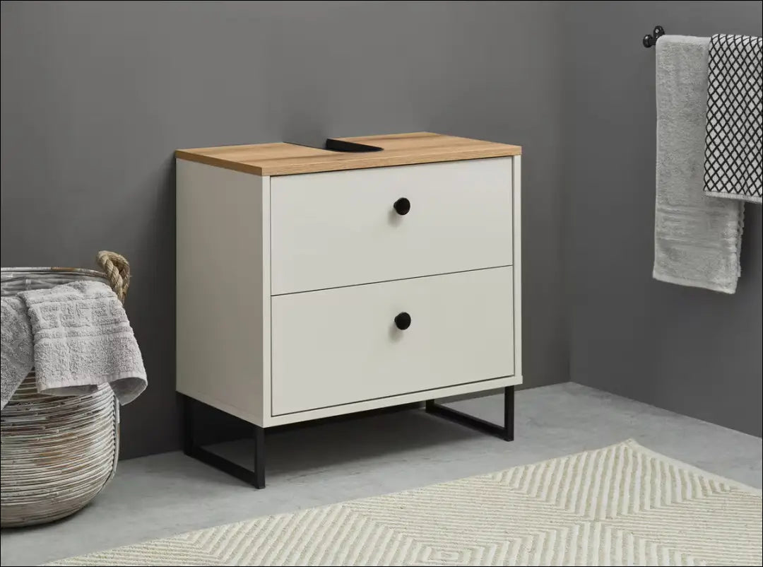 Vonios spintelė KI1623 - €74 Save 50% 50-100, __label:Pristatymas 1-2 d.d., color-ruda, color-smelio, material-mediena