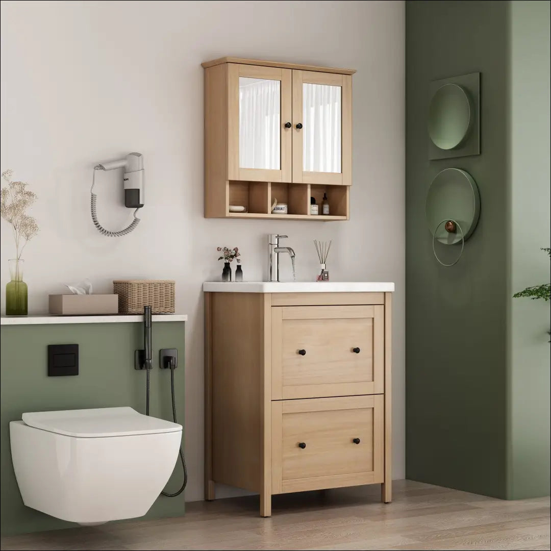 Vonios spintelė su kriaukle KI1716 - €110 Save 50% 100-200, __label:Pristatymas 1-2 d.d., color-balta, color-ruda,