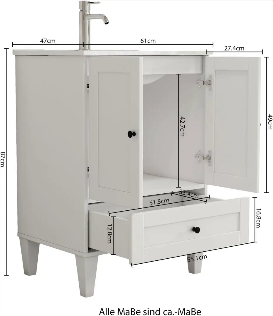 Vonios spintelė su kriaukle KI1720 - €125 Save 50% 100-200, __label:Pristatymas 1-2 d.d., color-balta,