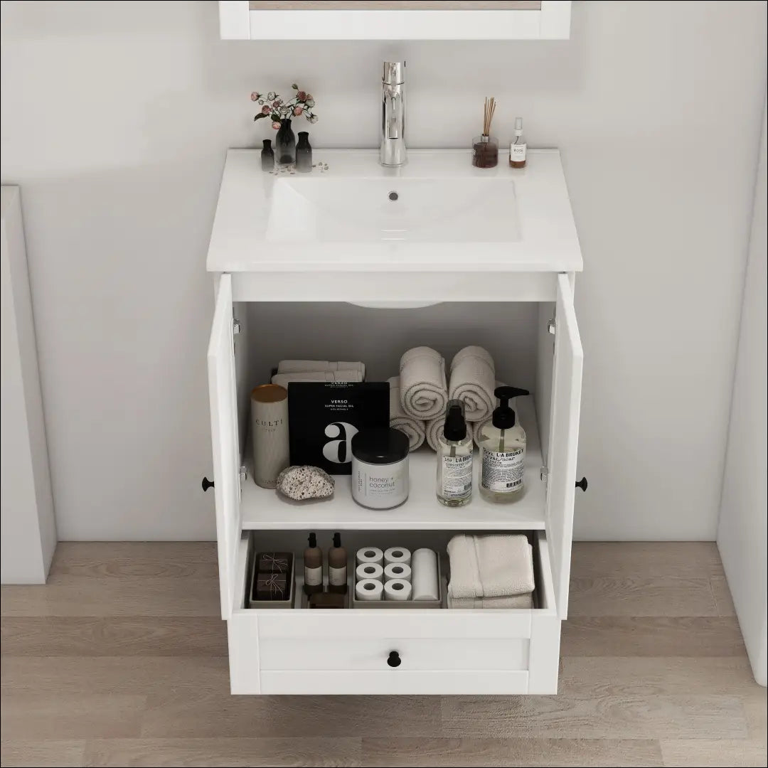 Vonios spintelė su kriaukle KI1720 - €125 Save 50% 100-200, __label:Pristatymas 1-2 d.d., color-balta,