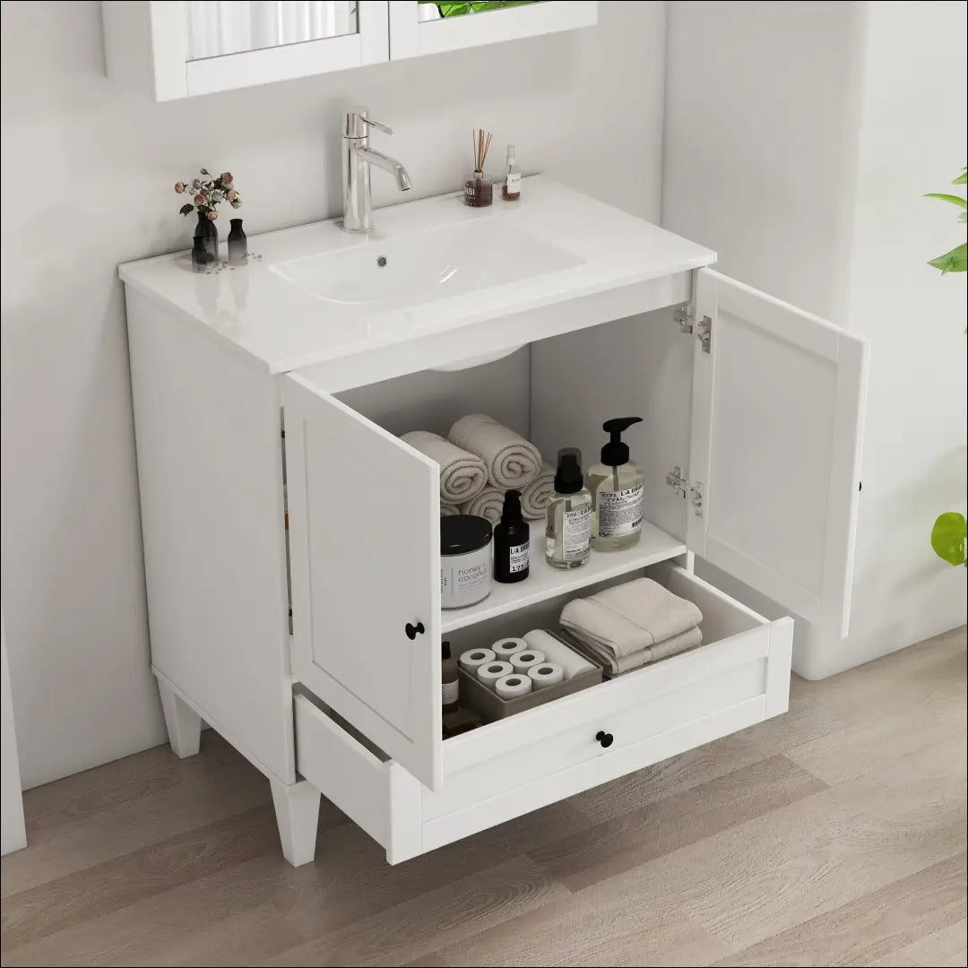 Vonios spintelė su praustuvu KI1713 - €145 Save 50% 100-200, __label:Pristatymas 1-2 d.d., color-balta,