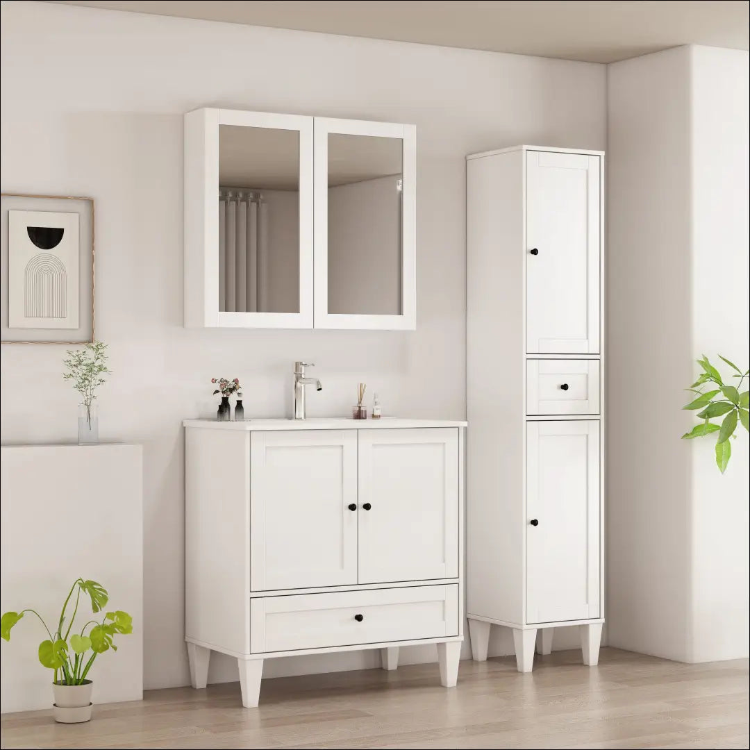 Vonios spintelė su praustuvu KI1713 - €145 Save 50% 100-200, __label:Pristatymas 1-2 d.d., color-balta,