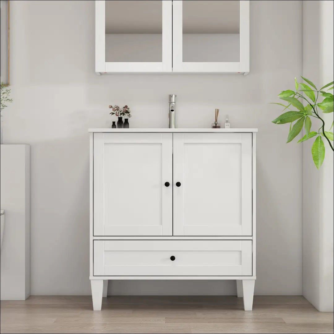 Vonios spintelė su praustuvu KI1713 - €145 Save 50% 100-200, __label:Pristatymas 1-2 d.d., color-balta,
