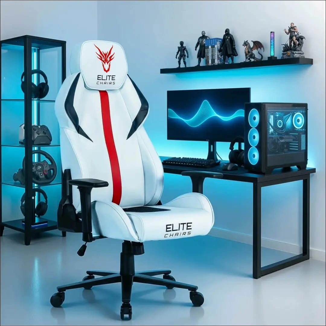 Žaidimų fotelis sukamas iš eko odos baltos spalvos TE521 - €170 Save 15% 100-200, __label:Pristatymas 5-14 d.d., elite,