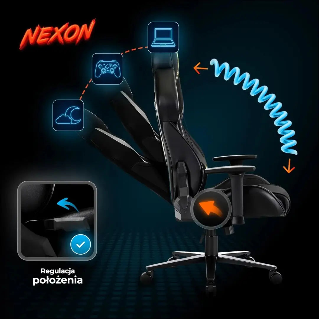 Žaidimų fotelis sukamas iš eko odos juodos spalvos / geltonos TE519 - €185 Save 15% 100-200, __label:Pristatymas 5-14