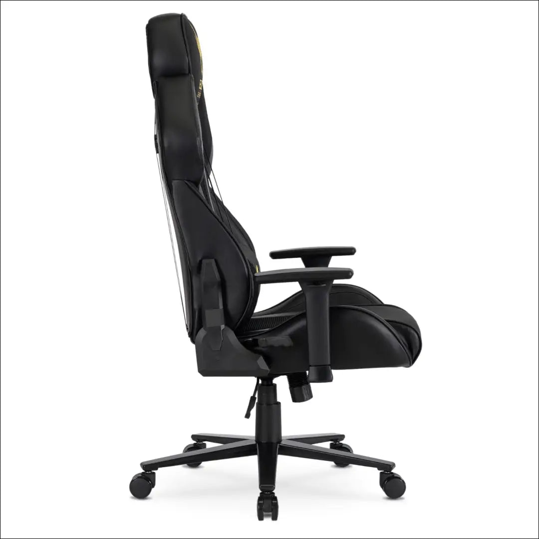 Žaidimų fotelis sukamas iš eko odos juodos spalvos / geltonos TE519 - €185 Save 15% 100-200, __label:Pristatymas 5-14
