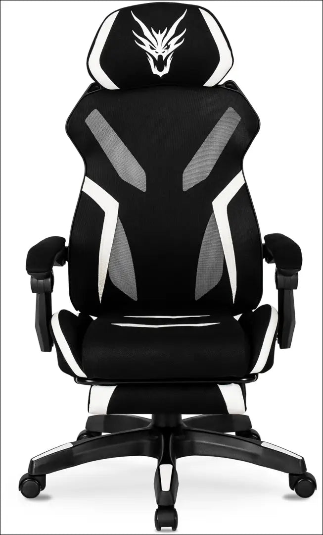 Žaidimų fotelis sukamas su audiniu juodos spalvos / baltos TE094 - €124 Save 15% 100-200, __label:Pristatymas 5-14