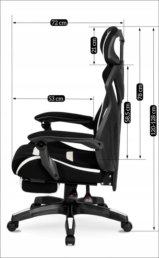 Žaidimų fotelis sukamas su audiniu juodos spalvos / baltos TE094 - €124 Save 15% 100-200, __label:Pristatymas 5-14