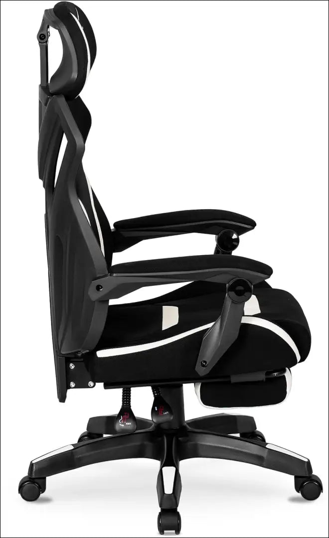 Žaidimų fotelis sukamas su audiniu juodos spalvos / baltos TE094 - €124 Save 15% 100-200, __label:Pristatymas 5-14