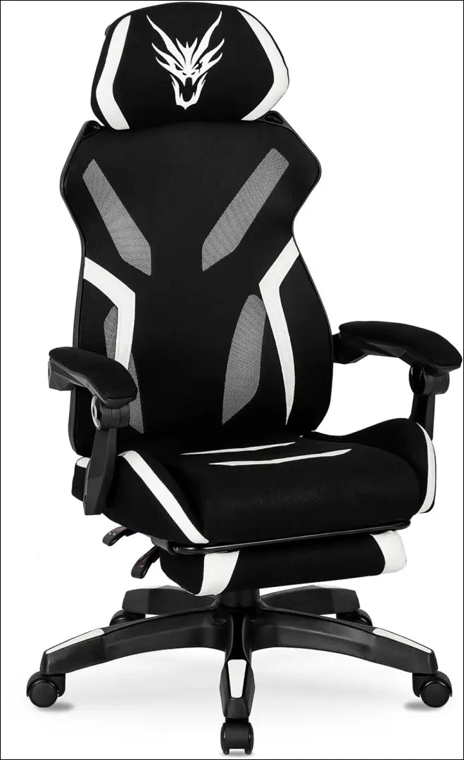 Žaidimų fotelis sukamas su audiniu juodos spalvos / baltos TE094 - €124 Save 15% 100-200, __label:Pristatymas 5-14