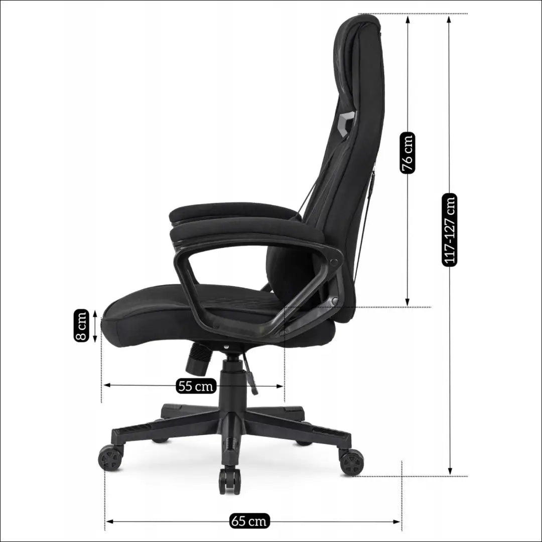 Žaidimų fotelis sukamas su audiniu juodos spalvos TE338 - €132 Save 15% 100-200, __label:Pristatymas 5-14 d.d., elite,
