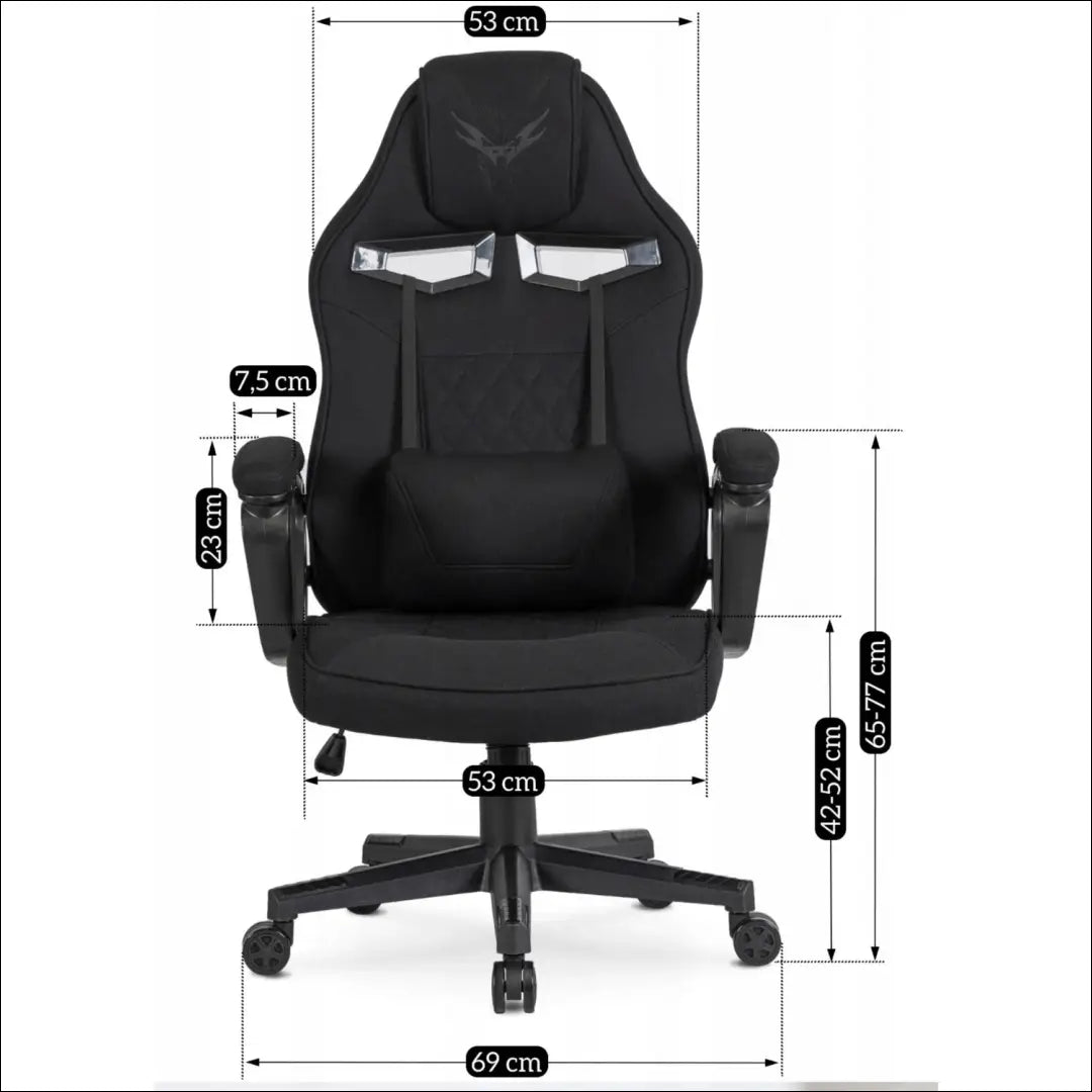 Žaidimų fotelis sukamas su audiniu juodos spalvos TE338 - €132 Save 15% 100-200, __label:Pristatymas 5-14 d.d., elite,