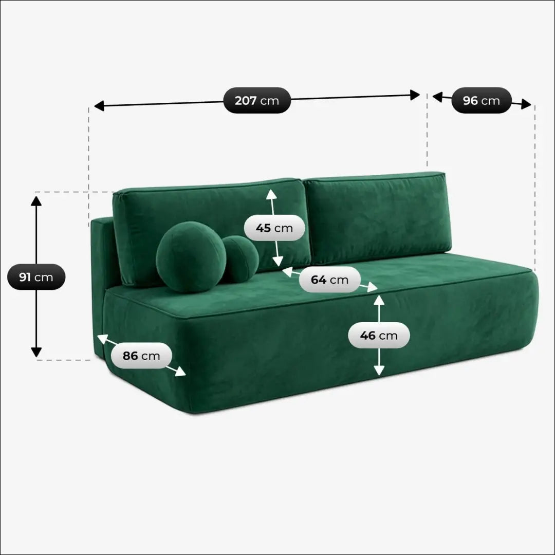 Žalia aksominė sofa-lova TE2509 - €639.56 Save 15% __label:Pristatymas 5-14 d.d., Newelite Naujausi produktai | Namų