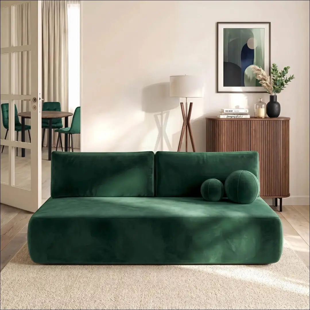 Žalia aksominė sofa-lova TE2509 - €639.56 Save 15% __label:Pristatymas 5-14 d.d., Newelite Naujausi produktai | Namų