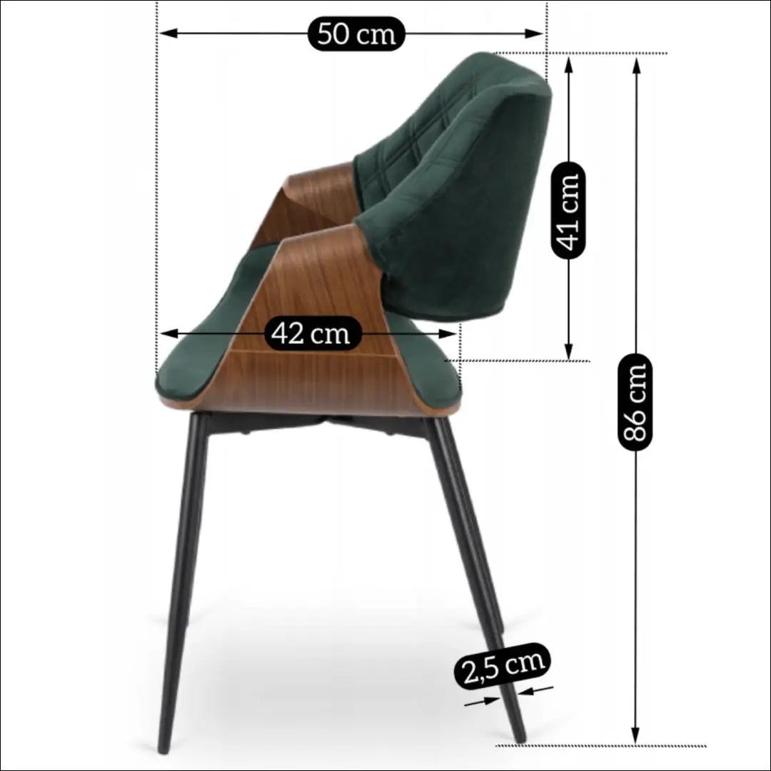 Žalia/riešutmedžio spalvos aksominė kėdė TE1578 - €141.74 Save 15% __label:Pristatymas 5-14 d.d., Newelite Naujausi