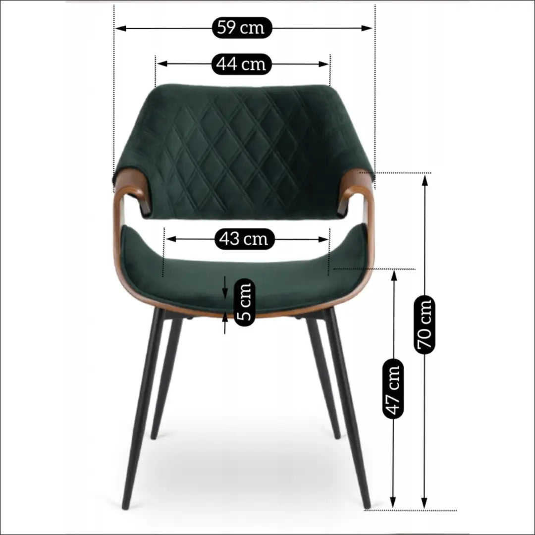 Žalia/riešutmedžio spalvos aksominė kėdė TE1578 - €141.74 Save 15% __label:Pristatymas 5-14 d.d., Newelite Naujausi