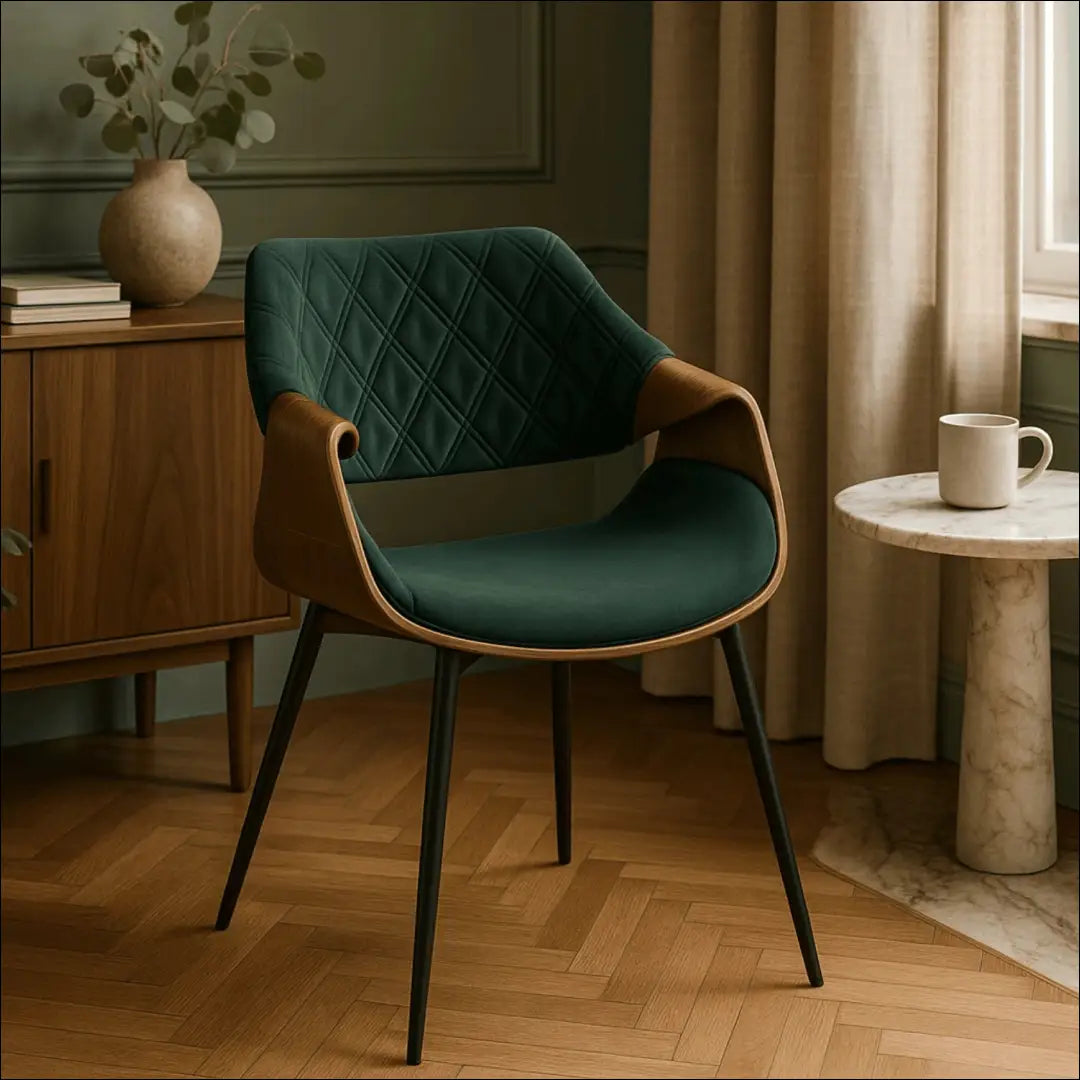 Žalia/riešutmedžio spalvos aksominė kėdė TE1578 - €141.74 Save 15% __label:Pristatymas 5-14 d.d., Newelite Naujausi