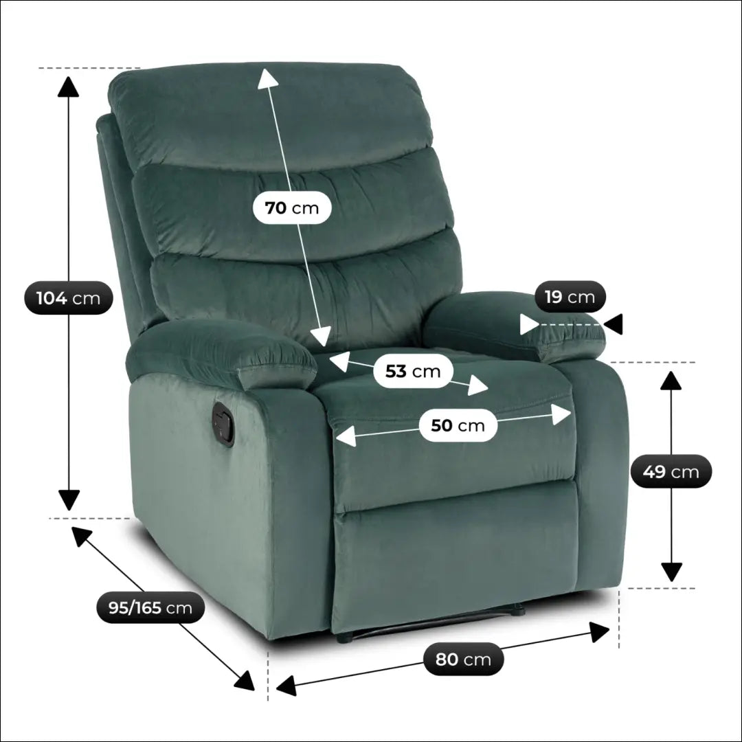Žalias aksominis atlošiamas fotelis TE2599 - €230.11 Save 15% __label:Pristatymas 5-14 d.d., Newelite Naujausi