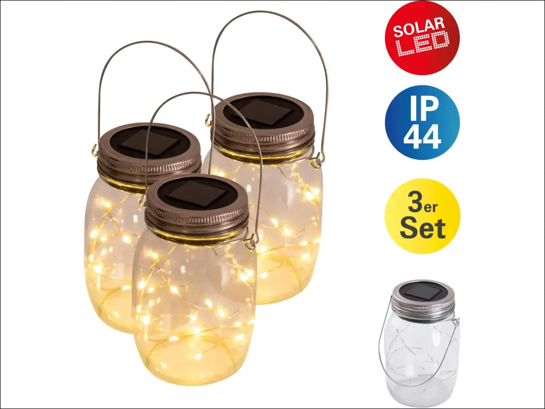 Žibintų su saulės baterija komplektas (3vnt) DI10505 - €17 Save 50% __label:Pristatymas 1-2 d.d., dekoracijos,