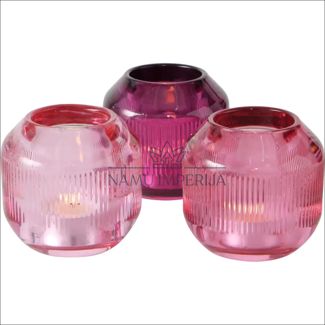Žvakidžių komplektas (3vnt) DI2239 - €7 Save 65% color-rozine, interjeras, material-stiklas, spec, under-25 Iki