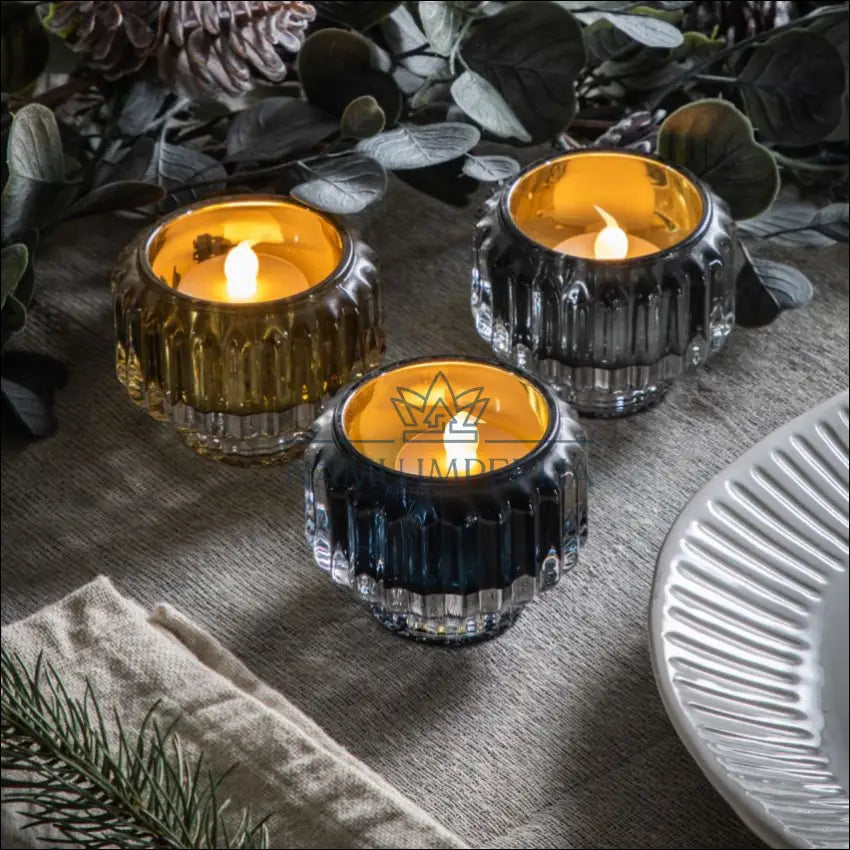 Žvakidžių komplektas (3vnt) DI8576 - €16 Save 50% __label:Pristatymas 1-2 d.d., color-auksine, color-melyna,